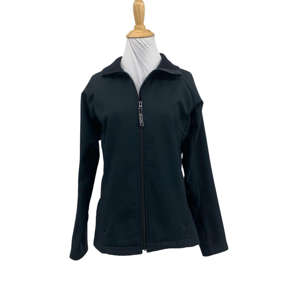 Columbia Jacket Women S Small Black Valencia Peak Soft Shell Fleece Lined Zip Up